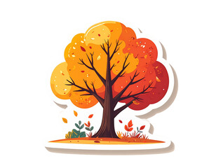Autumnal tree sticker