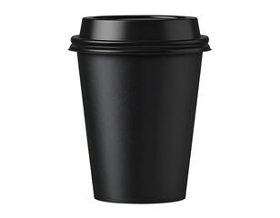 Black disposable coffee cup
