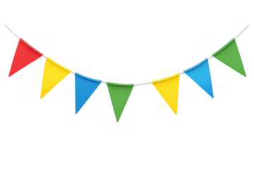 Colorful party flags bunting garland for celebration