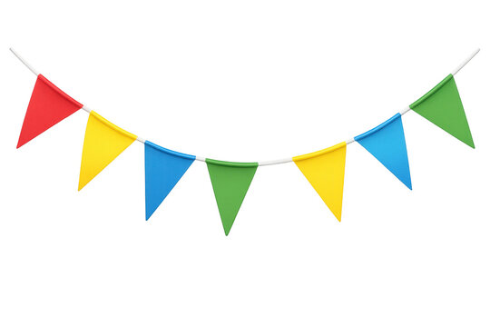 Colorful party flags bunting garland for celebration