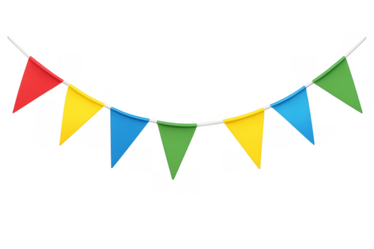 Colorful party flags bunting garland for celebration