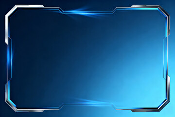 Futuristic blue gradient background with metallic frame and glowing edges