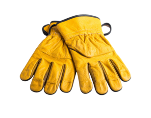 Yellow leather work gloves (1)