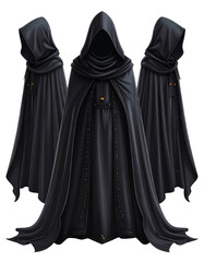 Naklejka premium Three hooded cloaks, dark and flowing