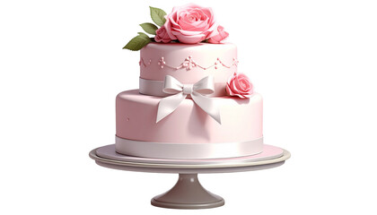 Elegant pink two-tiered cake