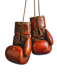Old boxing gloves hanging