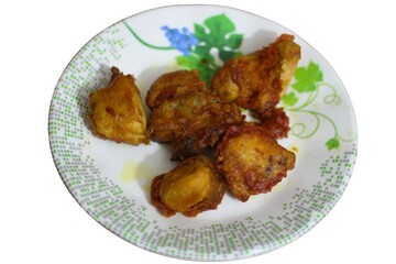 Crispy Fried Chicken Pieces on Decorative Plate