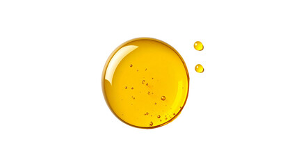 Close-up of a yellow liquid droplet