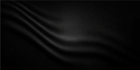 Elegant and luxurious, a dark satin textile with a smooth, soft texture forms a backdrop of gentle curves and waves