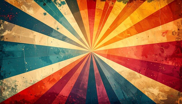 Retro radial sunburst background - Powered by Adobe