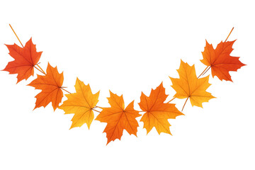 Fototapeta premium Autumn maple leaves creating a colorful fall garland