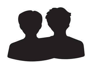 Friendship silhouette icon vector illustration solid black bond and connection