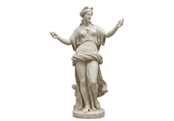 Isolated classical statue of a greek goddess figure artwork antiquity sculpture