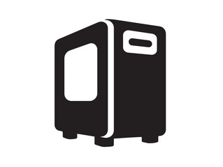 Gaming PC silhouette icon vector illustration solid black powerful computer setup