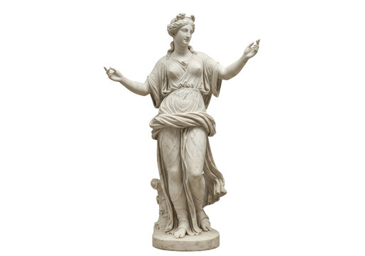 Isolated classical statue of a greek goddess figure artwork antiquity sculpture