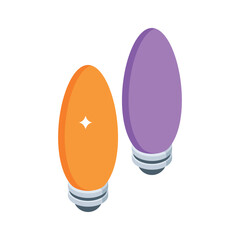 Trendy isometric icon of glowing fairy lights string