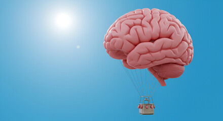Brain flight metaphor symbolizing innovative ideas and mental exploration
