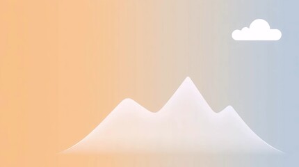 abstract white mountain peaks on soft gradient background representing nature minimal design