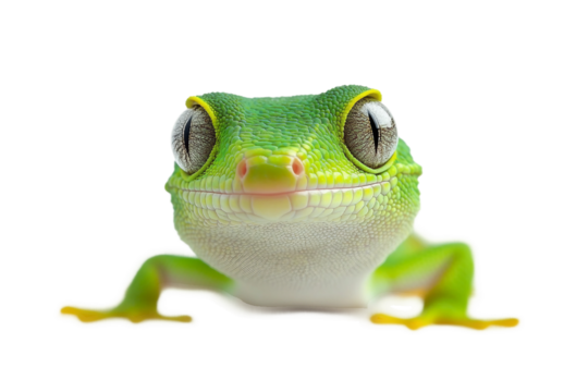 Tropical Gecko with Vibrant Colors Isolated on transparent background