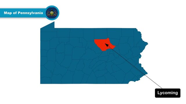 Lycoming Map Video, Pennsylvania map, Political Map of Pennsylvania, Pennsylvania United States, with all states, national flag and borders, travel, education, geography, and global studies.