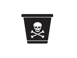 Hazardous Waste and Materials silhouette icon vector illustration danger sign