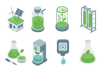 Renewable energy and biotechnology elements in vector green design