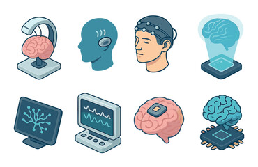 Futuristic brain technology concepts with ai and neural interfaces