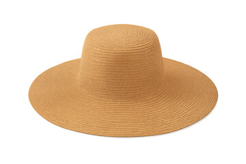 Wide brimmed straw sun hat protecting from summer sun