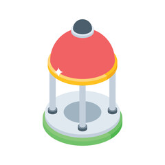 Trendy isometric style icon of party gazebo tent