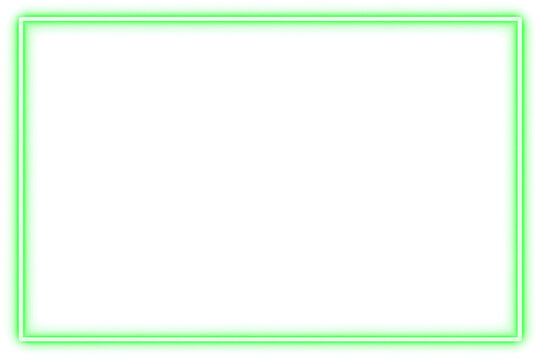 Neon rectangle frame green color isolated on transparent background. Glowing neon border with empty copy space Glow banner, mockup, template. Neon sign for decoration, design elements - Powered by Adobe