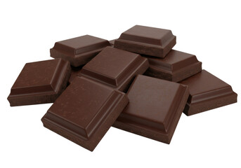 Delicious dark chocolate pieces PNG isolated on transparent background sweet dessert treat cocoa snack indulgence