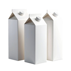 Three blank cartons of milk