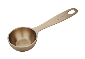 Isolated measuring spoon of copper or brass, kitchen tool for dry ingredients, cooking, baking