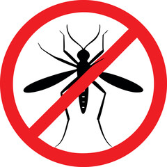 Repellent mosquito stop sign icon vector