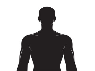 Human body silhouette icon vector illustration solid black anatomy figure