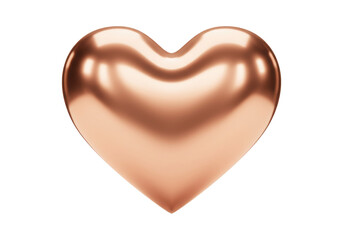 Isolated metal heart shape on a solid fill, a valentine or love symbol to convey affection