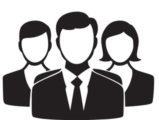 Human Resource silhouette icon vector illustration solid black personnel and staff management