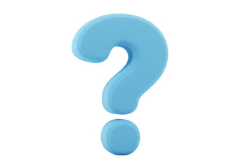 Fototapeta premium Isolated Sky Blue Question Mark Symbol, 3D Rendered, a Visual Asking For Insight, Direction