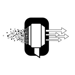 Black Air Purifier Icon with Particles and Arrows on White Background