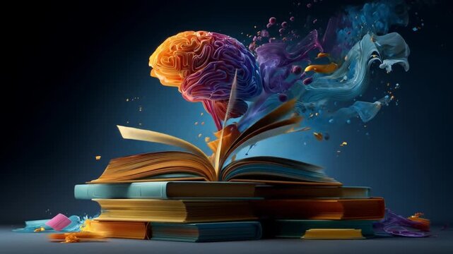 Creative brain book concept
