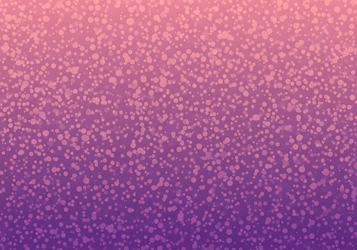 Gradient peach to deep violet backdrop with scattered mauve dots resembling stardust creating an ethereal feel