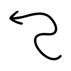 Hand drawn arrow icon vector. Direction illustration sign, Handmade. Pointer symbol or logo.