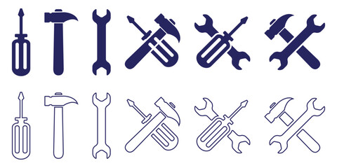 Tools and Service icons set.