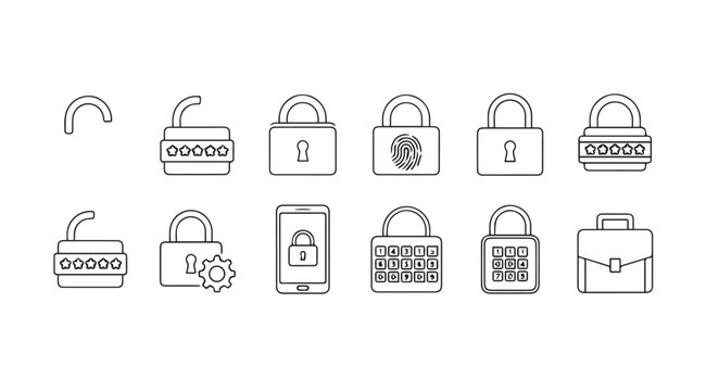 Vector art of security icons set