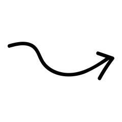 Hand drawn arrow icon vector. Direction illustration sign, Handmade. Pointer symbol or logo.