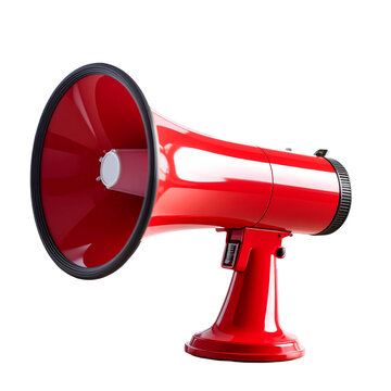 Red megaphone on a stand