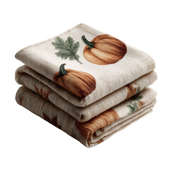 Cloth table runner with Thanksgiving pumpkin pattern isolated on transparent background for festive holiday home decoration