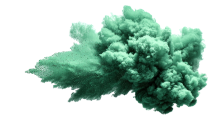 Dense Teal Powder Cloud Explosion Isolated 