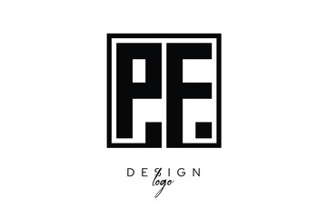 Obraz premium PF Double Letter Monogram Logo – Bold Square Typography Initials for Modern Branding, Identity & Professional Design