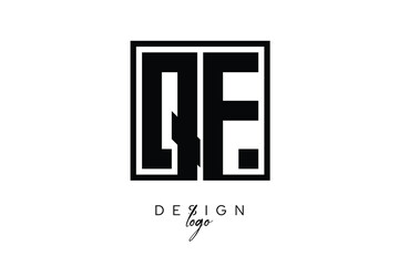 QF Double Letter Monogram Logo – Bold Square Typography Initials for Modern Branding, Identity & Professional Design